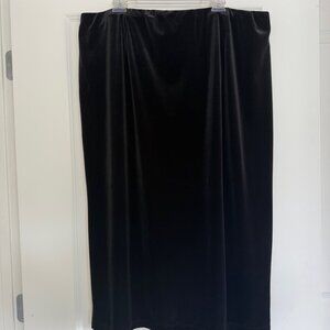 Picadilly Fashions Stretchy Black Velvet Skirt, Size 3X